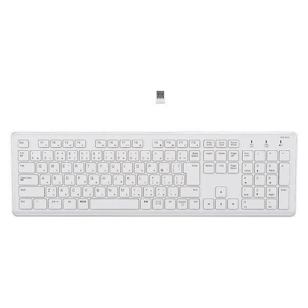 ナカバヤシ Copilotキー搭載　無線静音フルキーボード　テンキー付　ホワイト FKBーR249W...