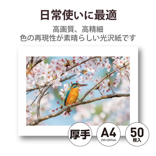 エレコム 写真用光沢紙/ハイクオリティ/厚手/A4/50枚 EJK-HQA450 1個