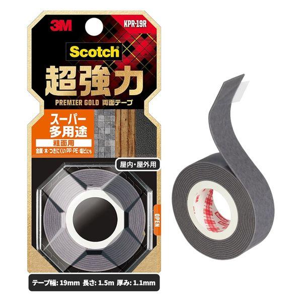 スリーエム(3M) スコッチ 超強力両面テープ プレミアゴールド スーパー多用途 粗面用 幅19mm...