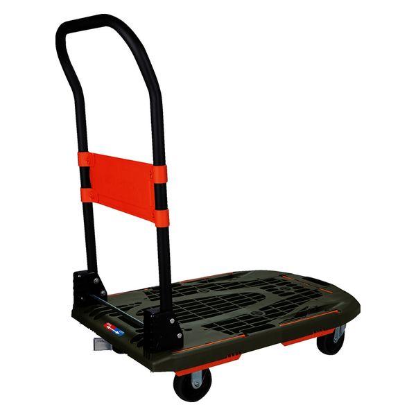 トラスコ中山　樹脂台車　カルティオ（新型）　780Ｘ490　折畳　オリーブドラブ　樹脂ＳＰ付　　1台