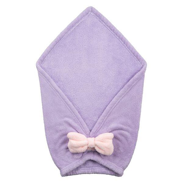 【アウトレット】シービージャパン カラリモア　吸水ふわもこヘアターバンL　パープル  1個