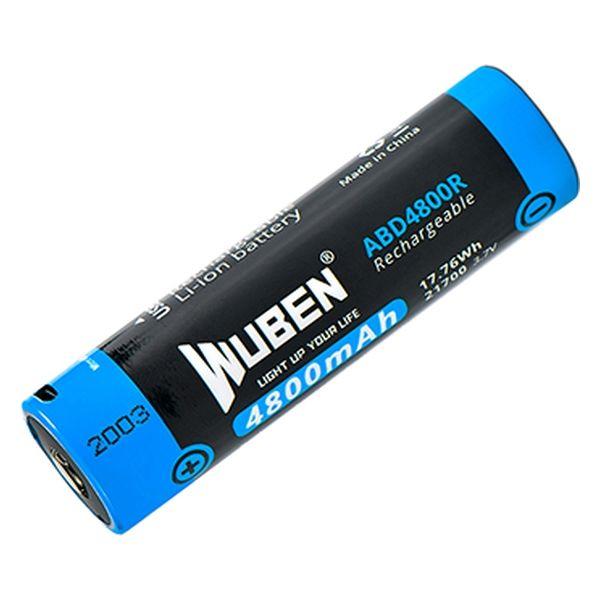 WUBEN 21700リチウムイオン充電池 ABD4800R 1個