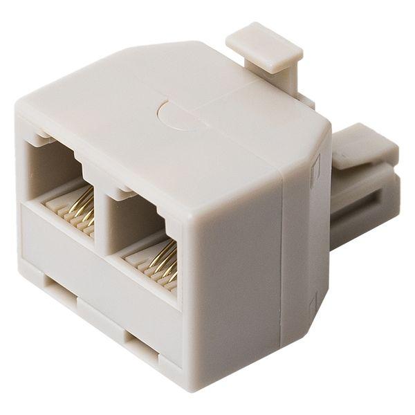 ナカバヤシ 6極4芯　電話機コード分配アダプタ　直挿しタイプ DAー42/WH 1個