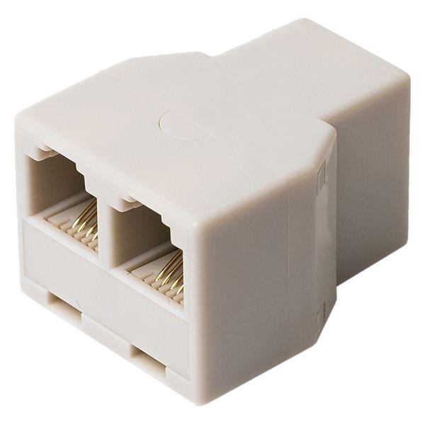 ナカバヤシ 6極4芯　電話機コード分配アダプタ　ケーブル接続タイプ DAー41/WH 1個