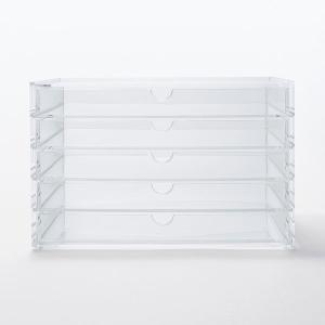 無印良品 重なるアクリルケース 横型5段 約幅...の詳細画像1