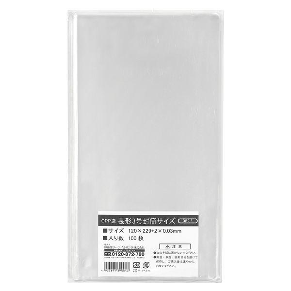 伊藤忠リーテイルリンク OPP袋 長形3号封筒サイズ OBS-5 1袋(100枚入)
