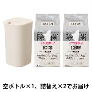 ウェットティッシュ アルコール スコッティ パーフェクトフィット 本体＋詰め替えセット（本体空ボトル1個＋詰替え100枚入×2個） 日本製紙クレシア 限定
