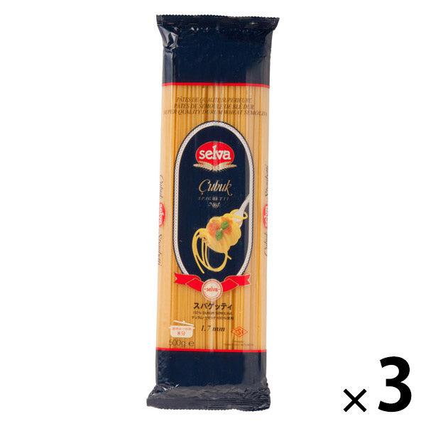 selva（セルバ） スパゲッティ 1.7mm 1セット（1袋（500g）×3） ゆで時間8分 朝日...