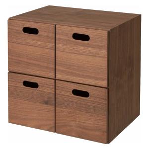 無印良品 スタッキングチェスト （引出し4個タイプ） ウォールナット材突板 幅37×奥行28×高さ37cm 良品計画