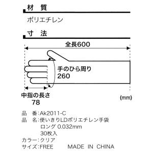 川西工業 PE手袋ロング30枚クリアFREE ...の詳細画像4