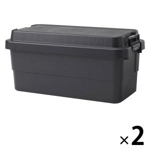 無印良品 ポリプロピレン頑丈収納ボックス ダークグレー 特大 約幅78×奥行39×高さ37cm 70L 1セット（1個×2）