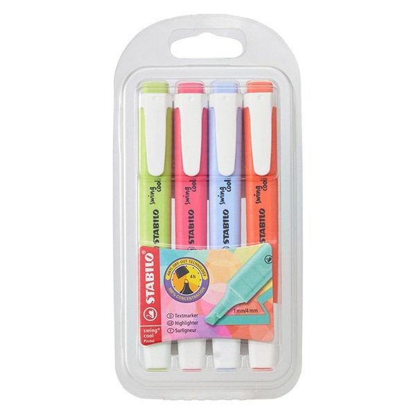 蛍光ペン swing cool（スイング クール） シングル 4色セット（ターコイズ/ミント/ピンク...