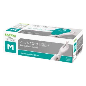 サラヤ ニトリルグローブ　エクステンド　白　Mサイズ　ホワイト　使い捨て手袋　粉なし　食品衛生法適合品　50945 1箱（200枚入）