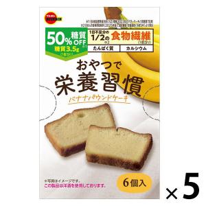 洋菓子 個包装　お配り菓子 おやつで栄養習慣 バナナパウンドケーキ 6個入 1セット（1箱×5）