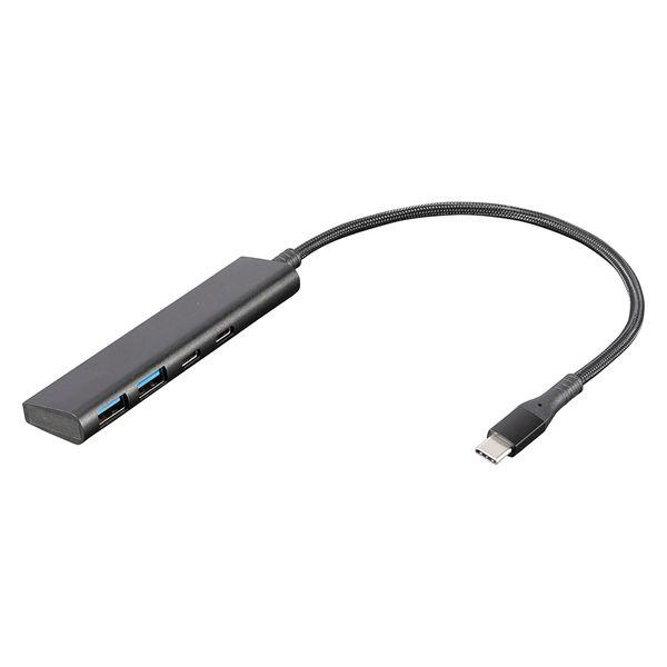 ナカバヤシ USB3.2Gen1 Type-C4ポート(Cx2/Ax2) アルミハブ ブラック UH...