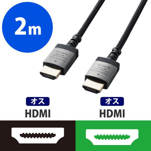 HDMIケーブル/Premium/スリムタイプ/アルミコネクタ/ナイロンメッシュケーブル/2.0m/...