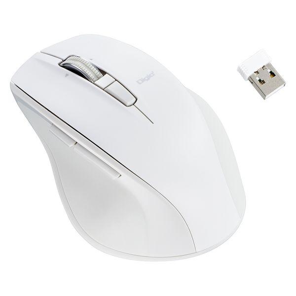 【アウトレット】ナカバヤシ 高速スクロール 無線静音 5ボタン BlueLEDマウス Nホワイト M...