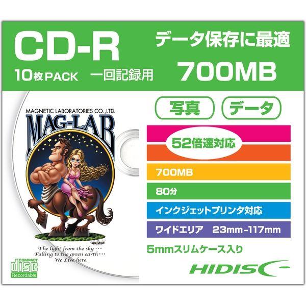 磁気研究所 HIDISC CD-R データ用 52倍速 スリムケース HDCR80GP10SC 1包...