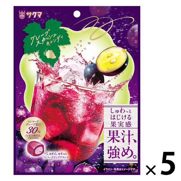 個包装 お配り菓子 キャンディ 飴 グレープスカッシュキャンディ 62g 1セット（1個×5）