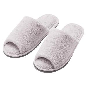 無印良品 洗える綿パイルスリッパ 前あき ＸＬ ２７．５〜３０ｃｍ用 グレー 良品計画