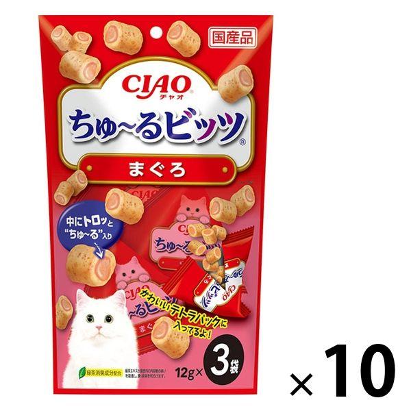 いなば CIAO チャオ ちゅーるビッツ キャットフード 猫 まぐろ 国産（12g×3袋）10袋 ち...