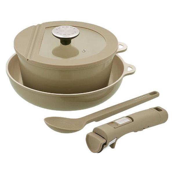 フライパン24cmキッチンツール 5点セット IH・ガス火対応 SONOMA グレージュ LV-04...