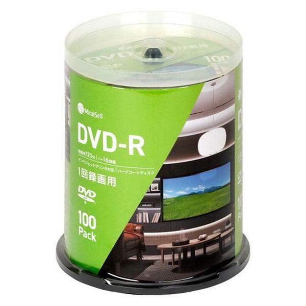 ミライセル 録画用DVDーR 100枚パックスピンドル MS2-DR120PWC-100S 1個(1...