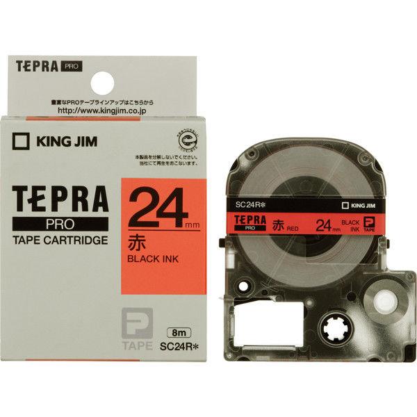 テプラ TEPRA PRO【純正】テープ スタンダード 幅24mm 赤ラベル(黒文字) SC24R ...