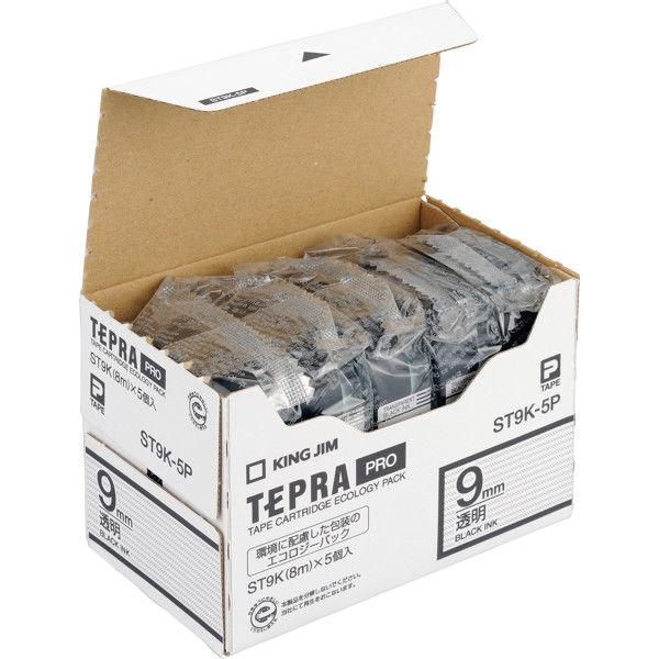 テプラ TEPRA PRO【純正】テープ スタンダード 幅9mm 透明ラベル(黒文字） ST9K-5...