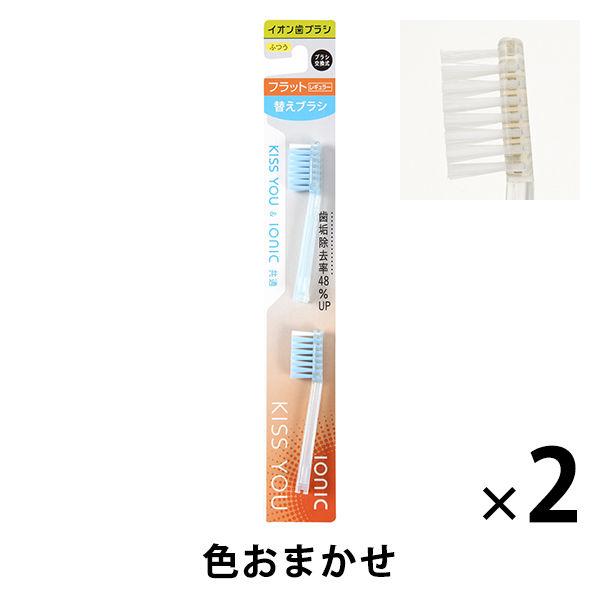 キスユー イオン歯ブラシ 替えブラシ フラットレギュラー ふつう 1セット（2本入×2個）アイオニッ...
