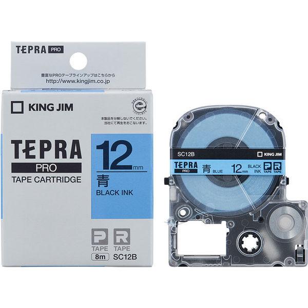 テプラ TEPRA PROテープ スタンダード 幅12mm 青ラベル(黒文字) SC12B 1セット...