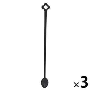 サンナップ マドラースプーン 130mm ブラック 1セット（100本入×3袋）