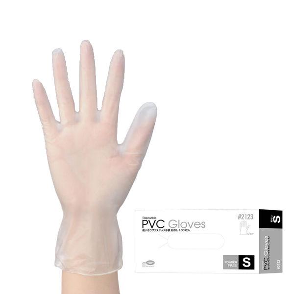 【使いきりビニール手袋】 川西工業 使いきりプラスチック手袋 粉なし S 1箱（100枚入）