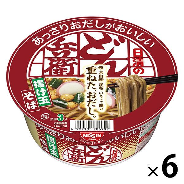 日清食品 日清のあっさりおだしがおいしいどん兵衛 ５種の具材が入った揚げ玉そば 6個 カップ麺 カップそば 大容量まとめ買い