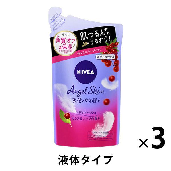 ニベア エンジェルボディウォッシュ カシス 詰め替え 360ml 3個 ボディーソープ 花王【液体タ...