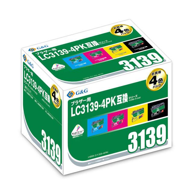 G＆G ブラザー用 互換インク HBB-3139-4PK 1パック（4色入）