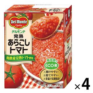 デルモンテ　完熟あらごしトマト（紙パック）388g　南欧産完熟トマト使用　1セット（4個）　素材缶詰（トマト）　キッコーマン