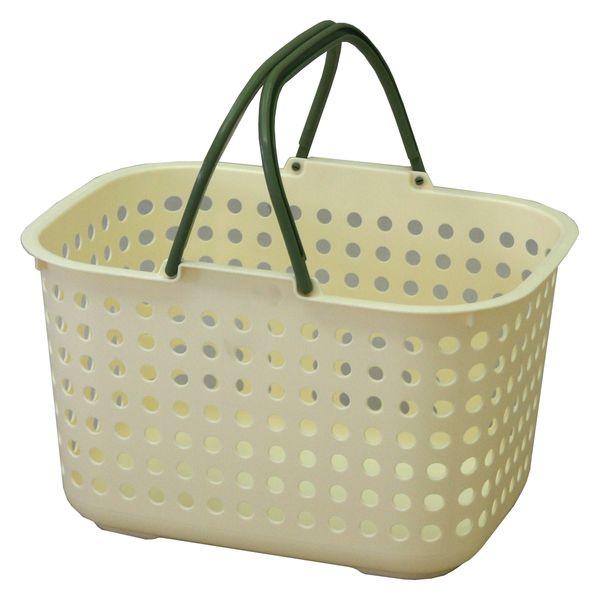 平和工業 ドットバスケット浅型クリーム 4907556229229 1セット(2個)