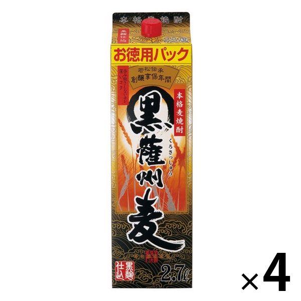 黒薩州麦　２５度　２．７Ｌ　お徳用パック 焼酎　 　4本 