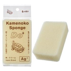 亀の子スポンジ DO 高品質 角型 キッチンスポンジ 抗菌加工 クリーム 1個 亀の子束子西尾商店