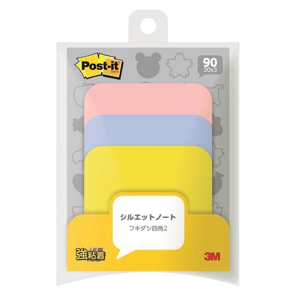 スリーエム(3M) ポストイット ふせん 付箋 強粘着 シルエットノート フキダシ四角2 57mm×...