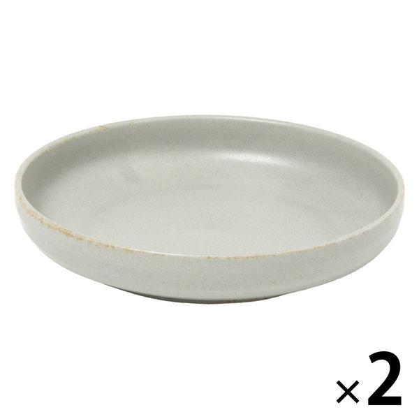 【LAKOLE/ラコレ】 美濃焼きSLIMカレーパスタ皿 グレー 1セット（2枚）