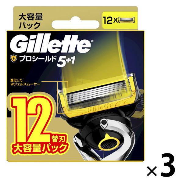 ジレット（Gillette） プロシールド 髭剃り 男性 替刃12個入 1セット（1個×3） P＆G...