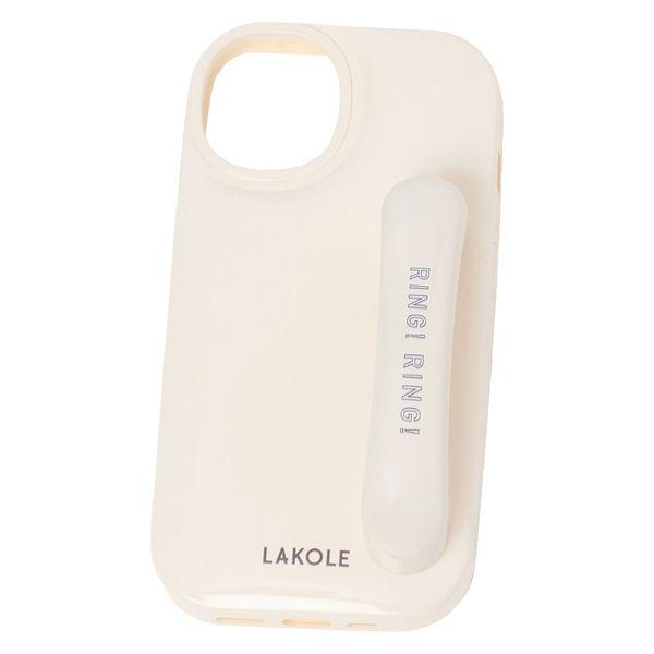 【LAKOLE/ラコレ】 BIGハンドルiPhoneケース 【iPhone13/14】 アイボリー