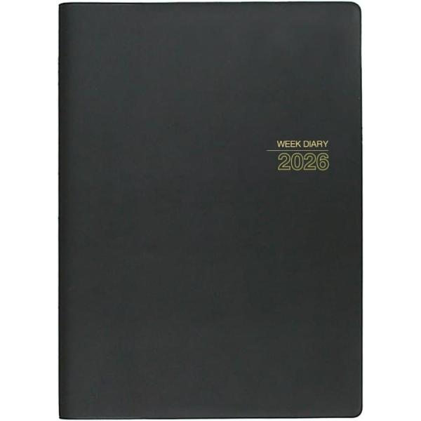 1月始まり　コレクト　D-443　2026　ウィークダイアリー Ａ４　黒色　塩ビ　【全国送料無料】　...