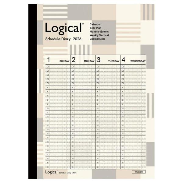 ナカバヤシ　NS-B503-26AS　ロジカルダイアリー２０２６週間バーチカルＡ／Ｂ５／ブロック　【...