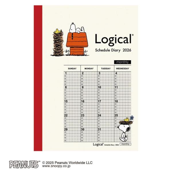 ナカバヤシ　NS-B602-26PA1　ロジカルダイアリー２０２６月間ノートタイプＰ／Ｂ６ピーナツ１...