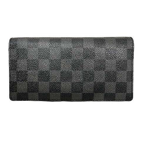 【中古】louis vuitton ルイヴィトン　長財布　ダミエ グラフィット ポルトフォイユ ブラ...