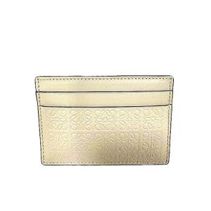 【中古】LOEWE ロエベ 小物 カードケース リピート プレーン アナグラム ベージュ C4993...