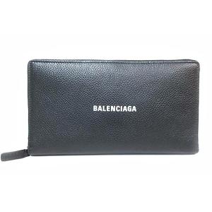 【中古】BALENCIAGA バレンシアガ  財布　レディース　長財布　レザー　ブラック　送料無料